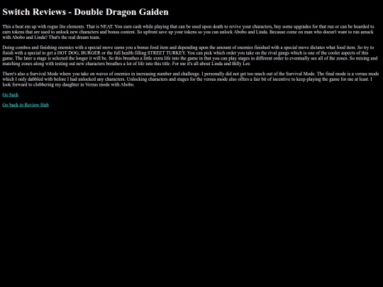 videogames/switch/DoubleDragonGaiden screenshot