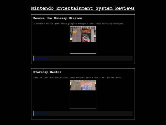 videogames/systemhubs/NESreviewindex screenshot