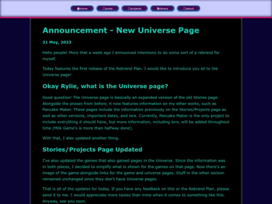 posts/2023-05-21-Annoucement-New-Universe-Page screenshot