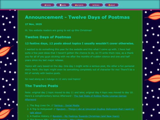 posts/2025-11-27-Announcement-12-Days-of-Postmas screenshot