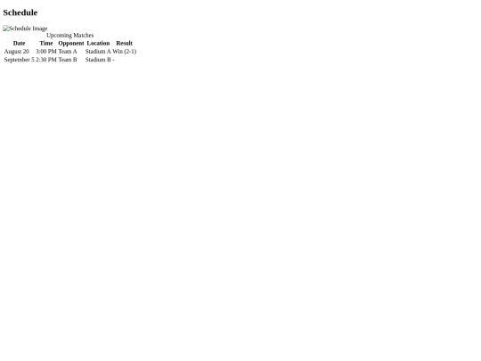 schedule screenshot