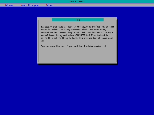subsites/arts/info screenshot