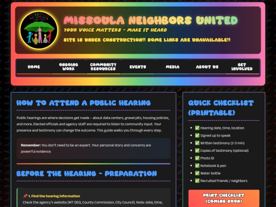 public-hearing-checklist screenshot