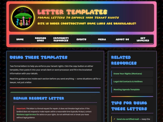 tenant-letter-template screenshot