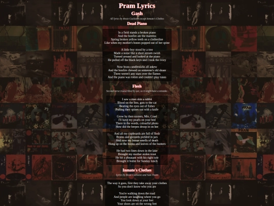 pram/lyrics/gash screenshot