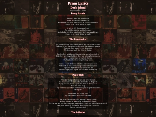 pram/lyrics/island screenshot