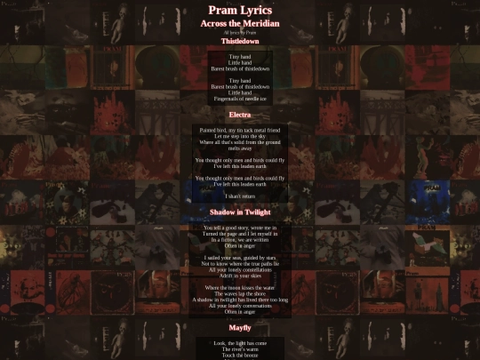 pram/lyrics/meridian screenshot