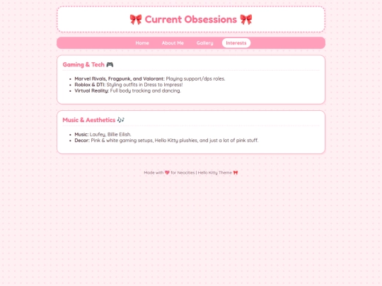 interests screenshot