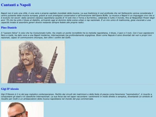 Pagine/cantanti screenshot