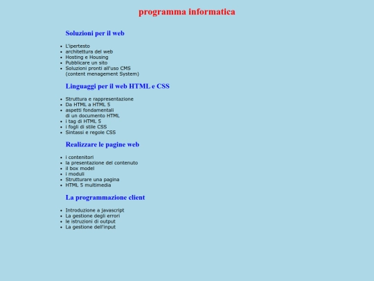 Pagine/programmainf screenshot