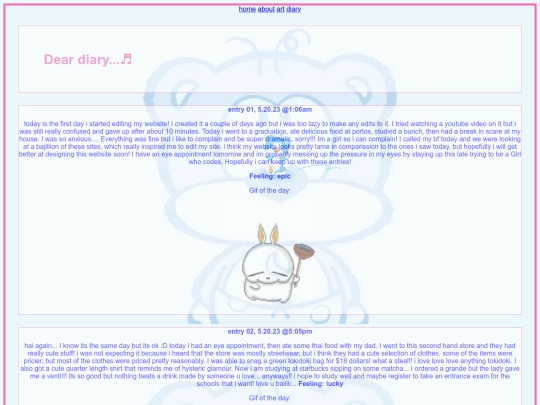 diary screenshot