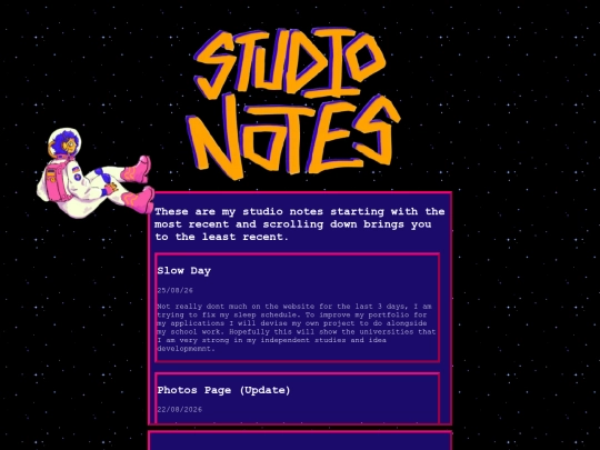 front page/blog screenshot