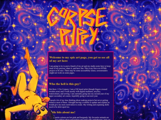 front page/homepage screenshot