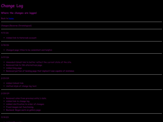 changelog screenshot