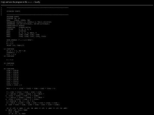 fortran/donut screenshot