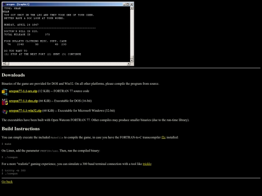 fortran/oregontrail screenshot