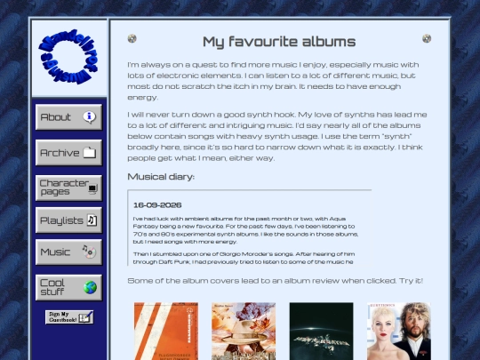 blog/albums screenshot