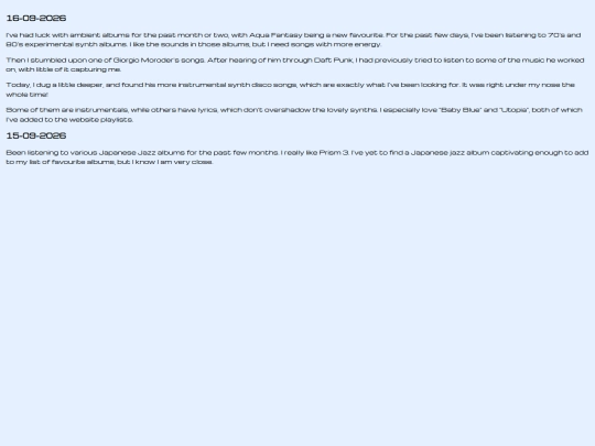 blog/musicdiary screenshot