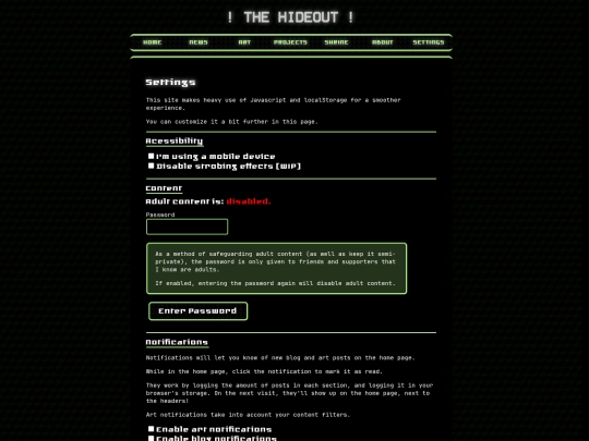 settings screenshot