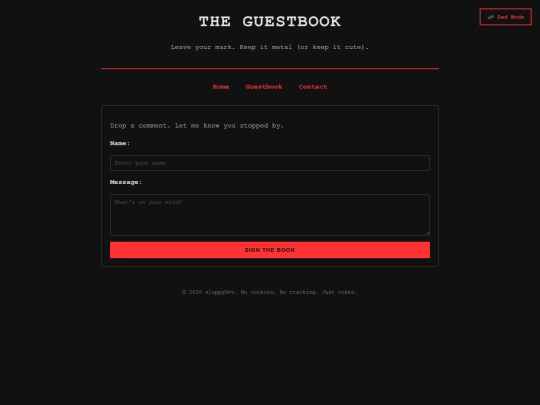 guestbook screenshot