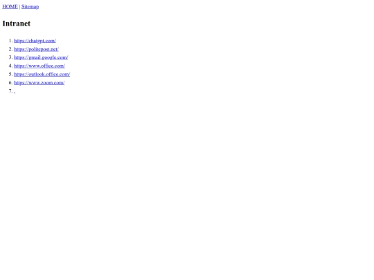 intranet screenshot