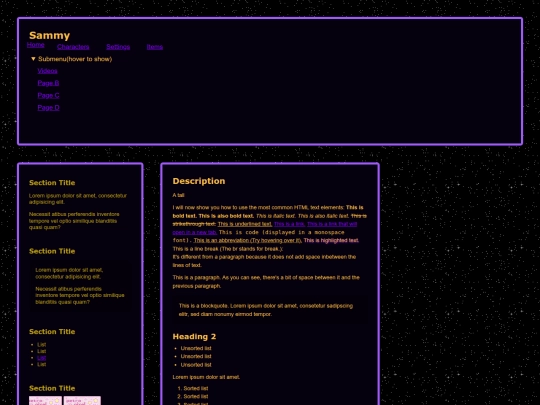 Sammy screenshot