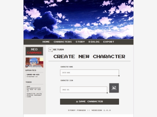 storyforger/characters/add screenshot