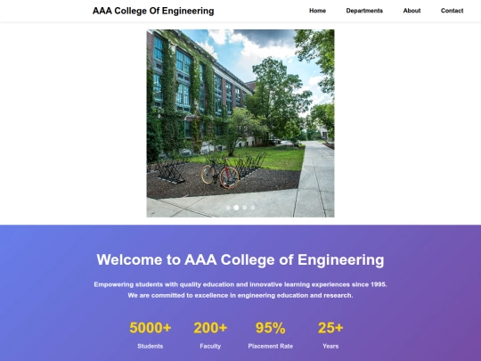 AAA college Assignment1/home screenshot