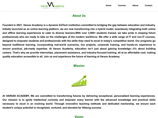 Varsav Academy/about screenshot