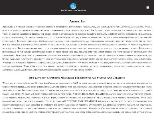 air studio/about screenshot