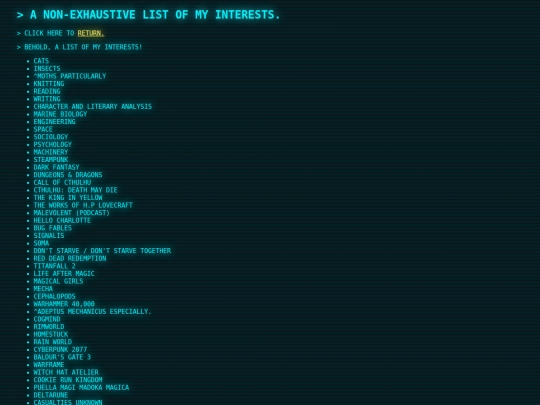 interests screenshot