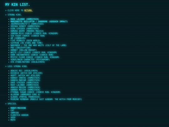 kinlist screenshot