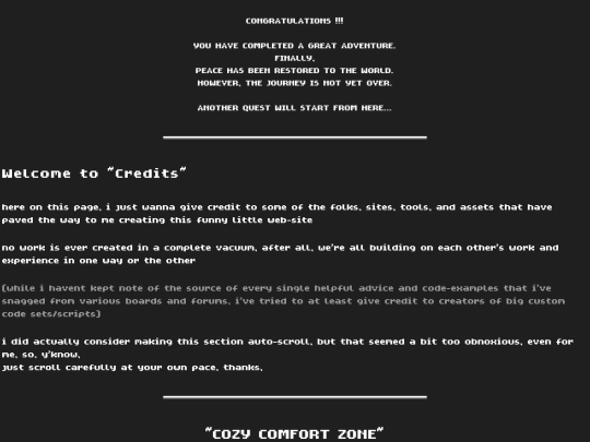 site/Info-Credits-Text screenshot