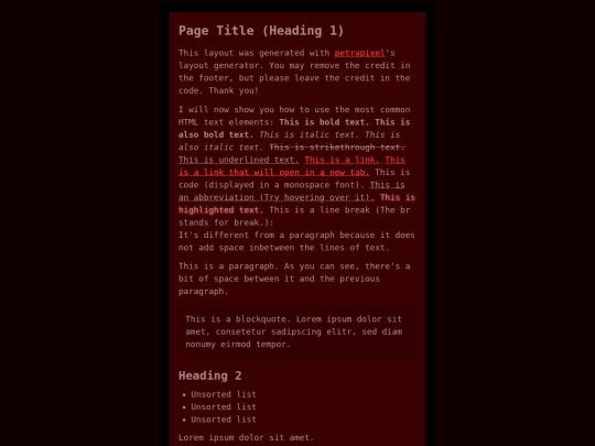 testpage screenshot