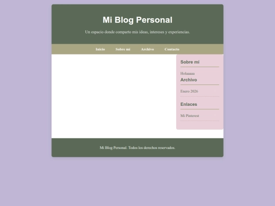 Blog screenshot