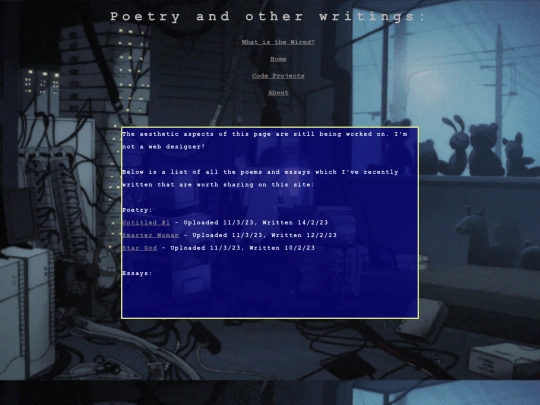 Poetry screenshot