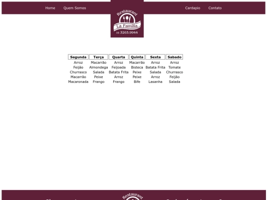 cardapio screenshot