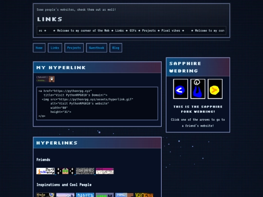 links screenshot