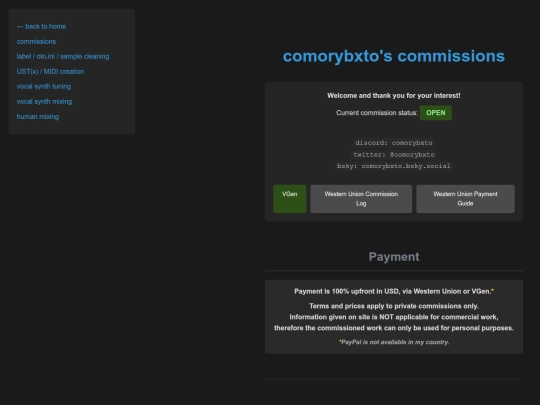 commissions screenshot