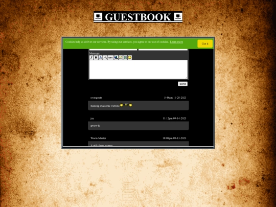 guestbook screenshot