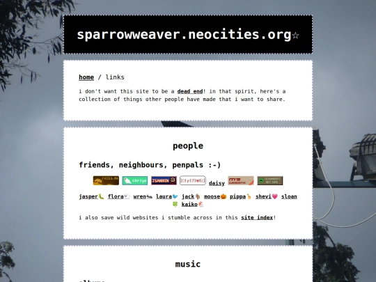 links screenshot