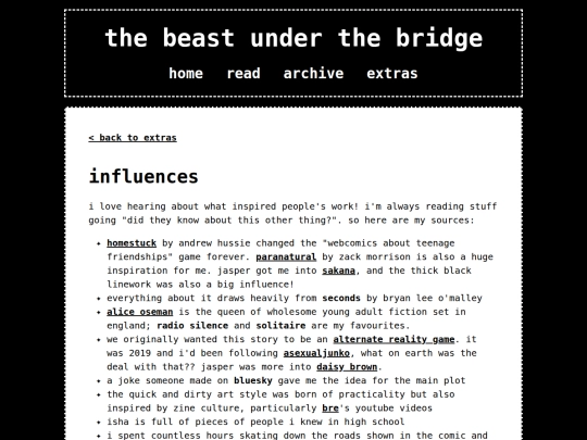 projects/beast/extras/influences screenshot