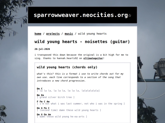 projects/music/wild-young-hearts-guitar screenshot