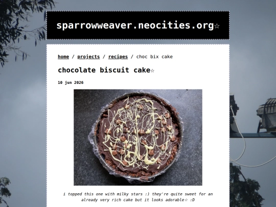 projects/recipes/choc-bix-cake screenshot
