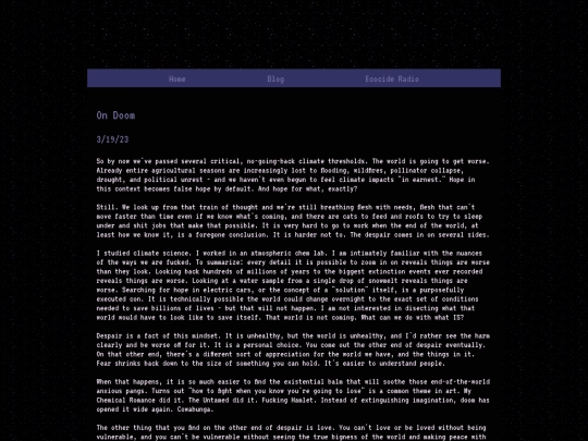 Blog screenshot