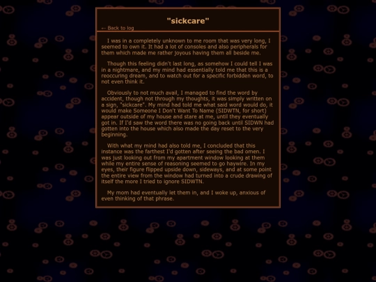 blog/dreams/sickcare screenshot