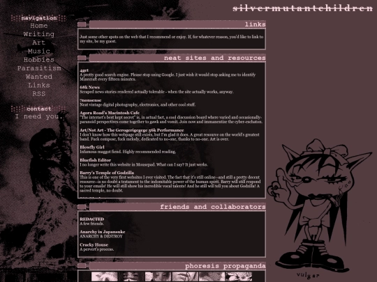 links screenshot