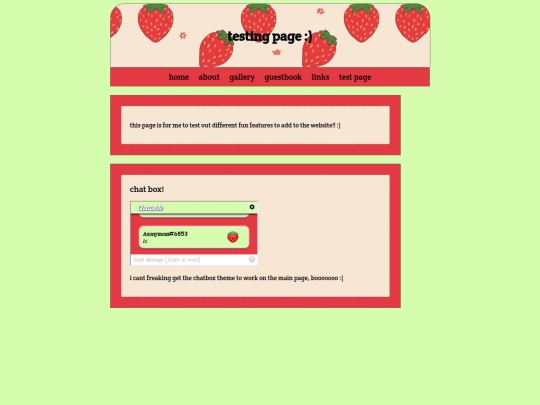 testingpage screenshot