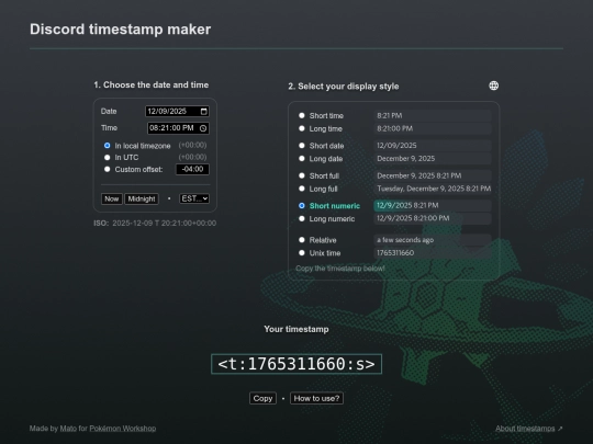 timestamp screenshot