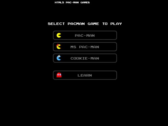 HTML/HTML5/Embed/Pacman screenshot